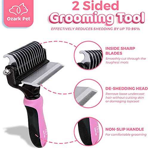 Dog and Cat Deshedding Brush and Shedding Glove E7538