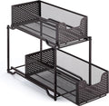 Bronze Stackable 2-Tier Under Sink Cabinet Organizer with Sliding Storage Drawer F86132