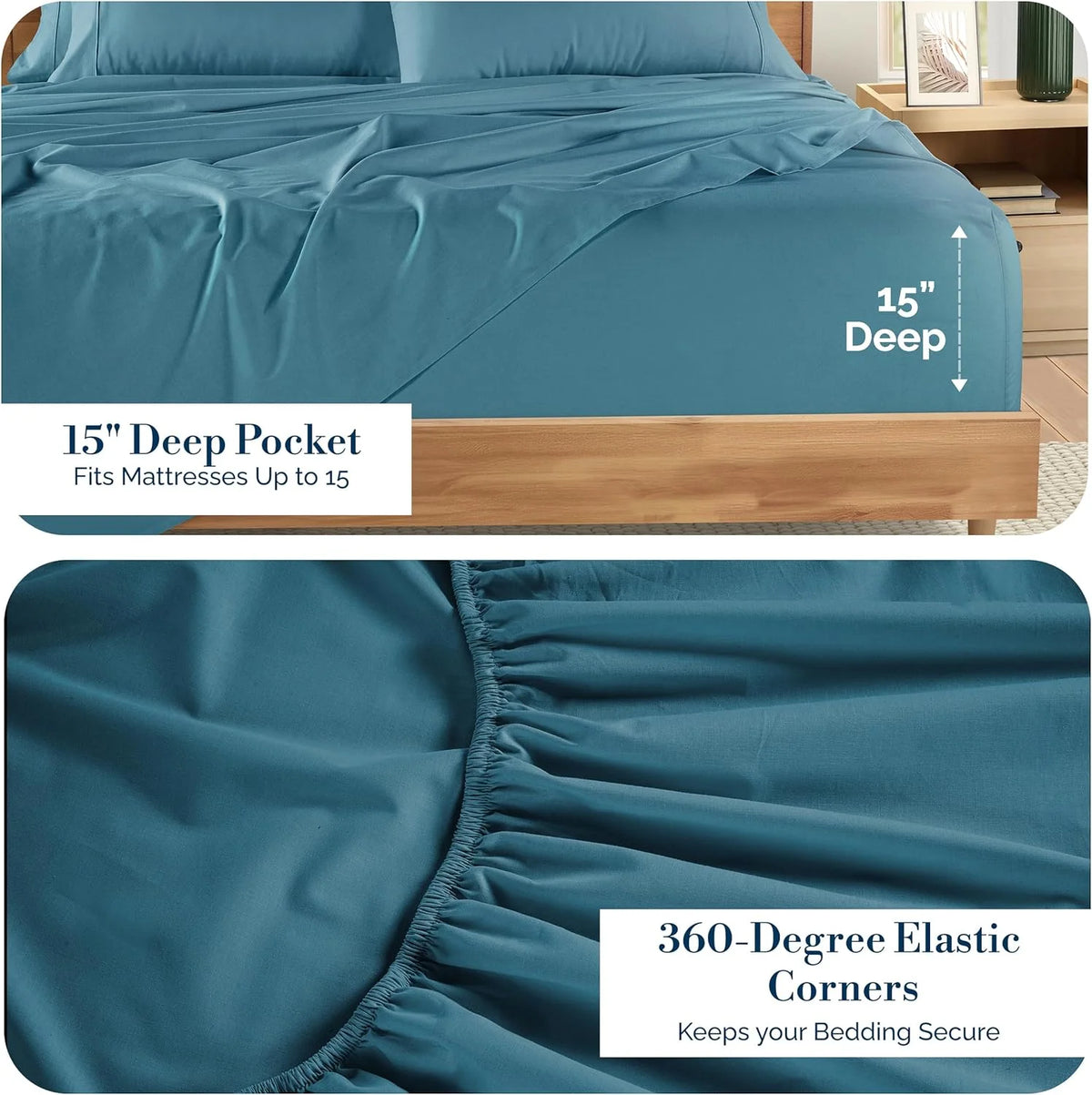 Blue Heaven 6 Piece 100% Cotton Percale Sheet Set C22009