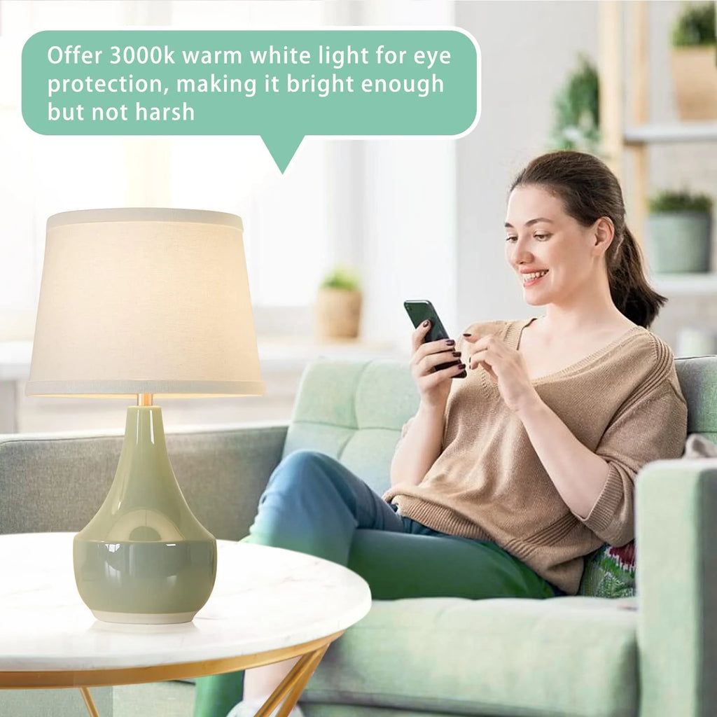 Sage Green Ceramic Table Lamp Set of 2 with Rocker Switch R48882