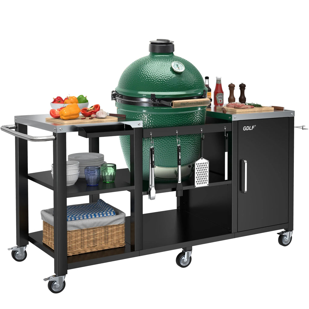 Heavy Duty Metal Grill Table with Storage Z402