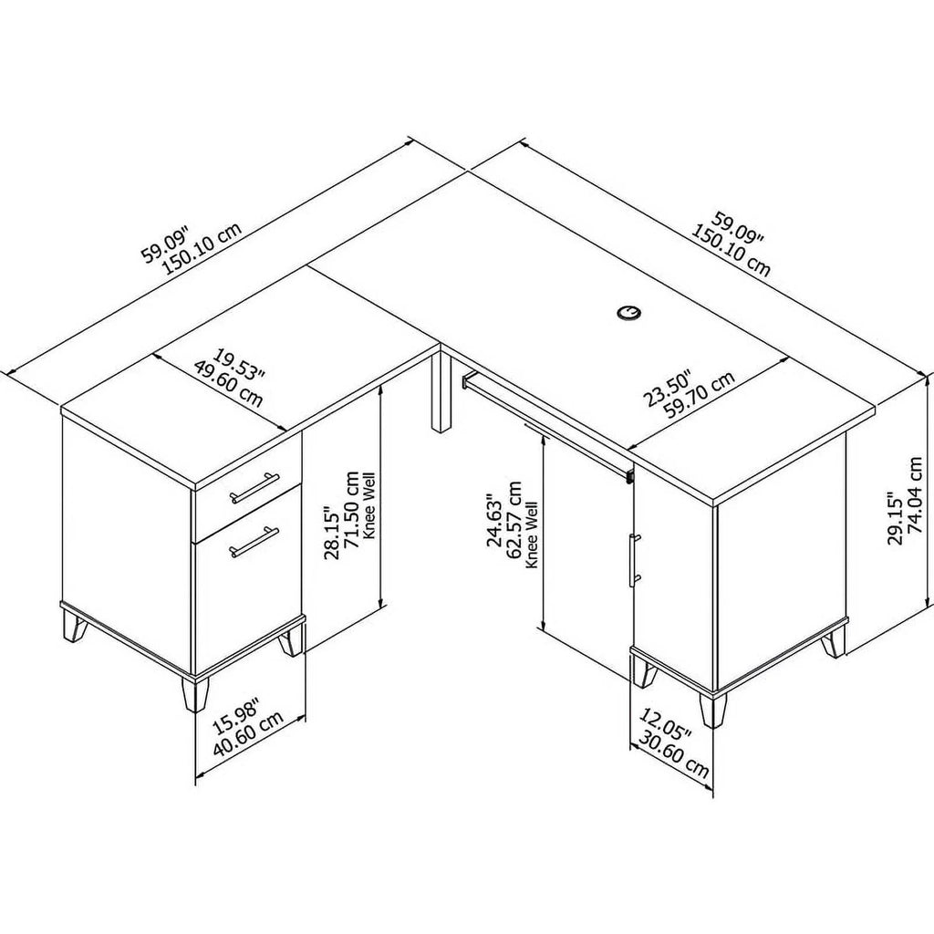 60" L Shaped Wood Desk Y570415