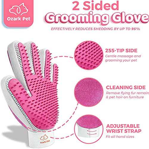Dog and Cat Deshedding Brush and Shedding Glove E7538