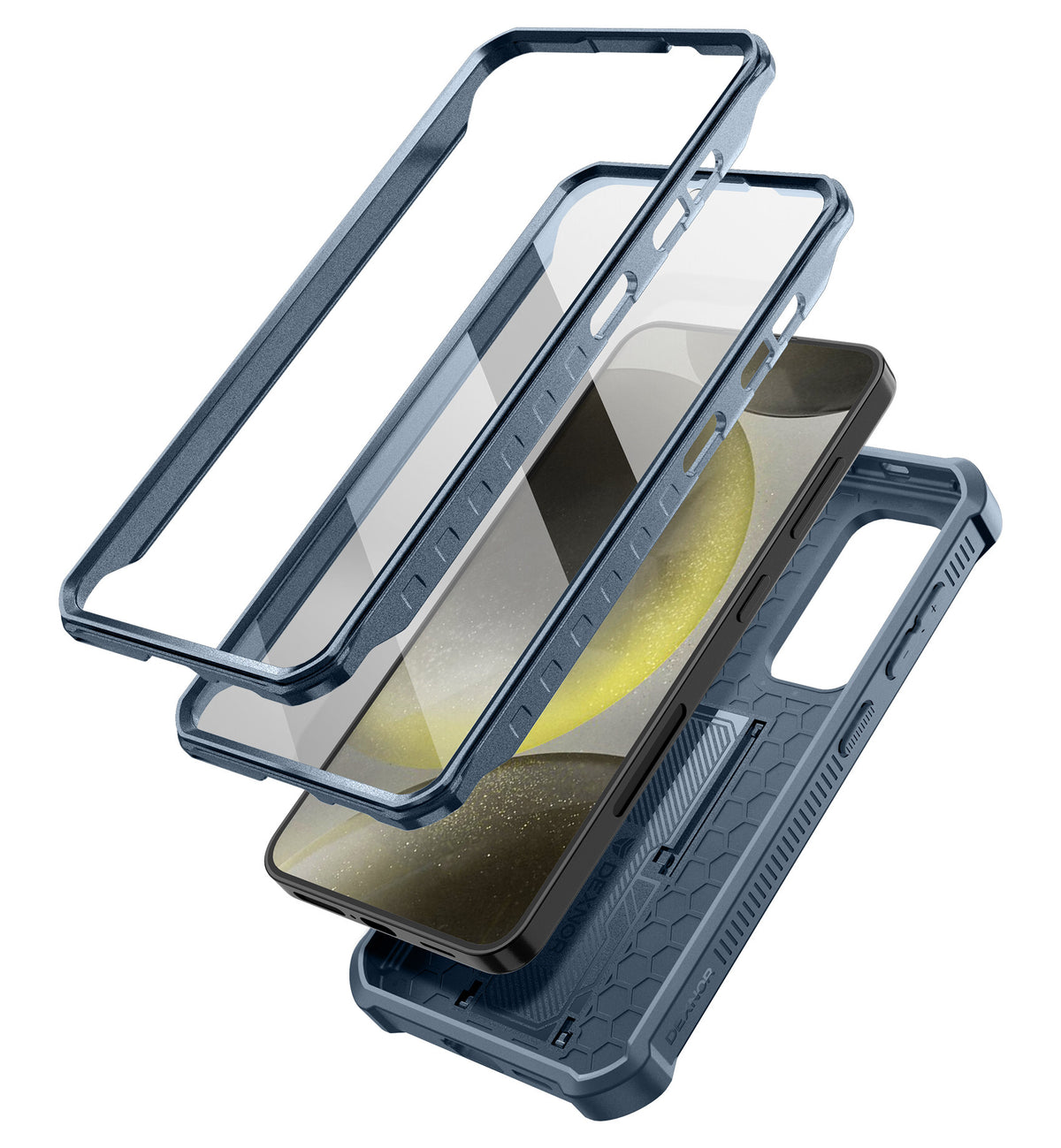 Blue Heavy-Duty Shockproof Rugged Case with Slide Camera Cover, Screen Protector & Kickstand A767537