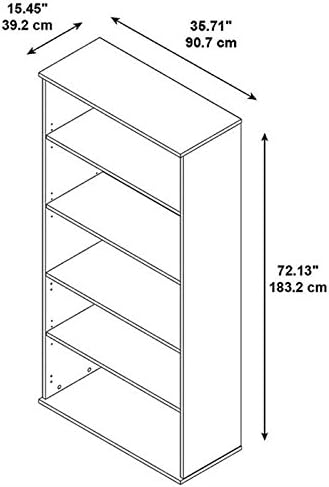 5 Shelf Bookcase in Mocha Cherry J5280