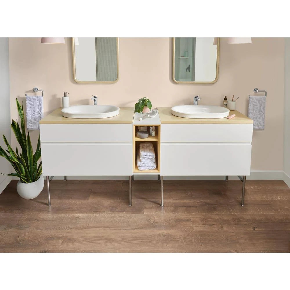White Double Drawer Bath Vanity Cabinet X99680