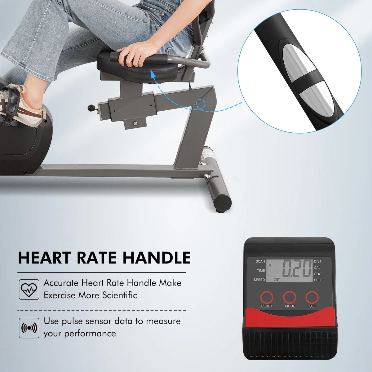 Recumbent Exercise Bike 8 Levels Quiet C428406