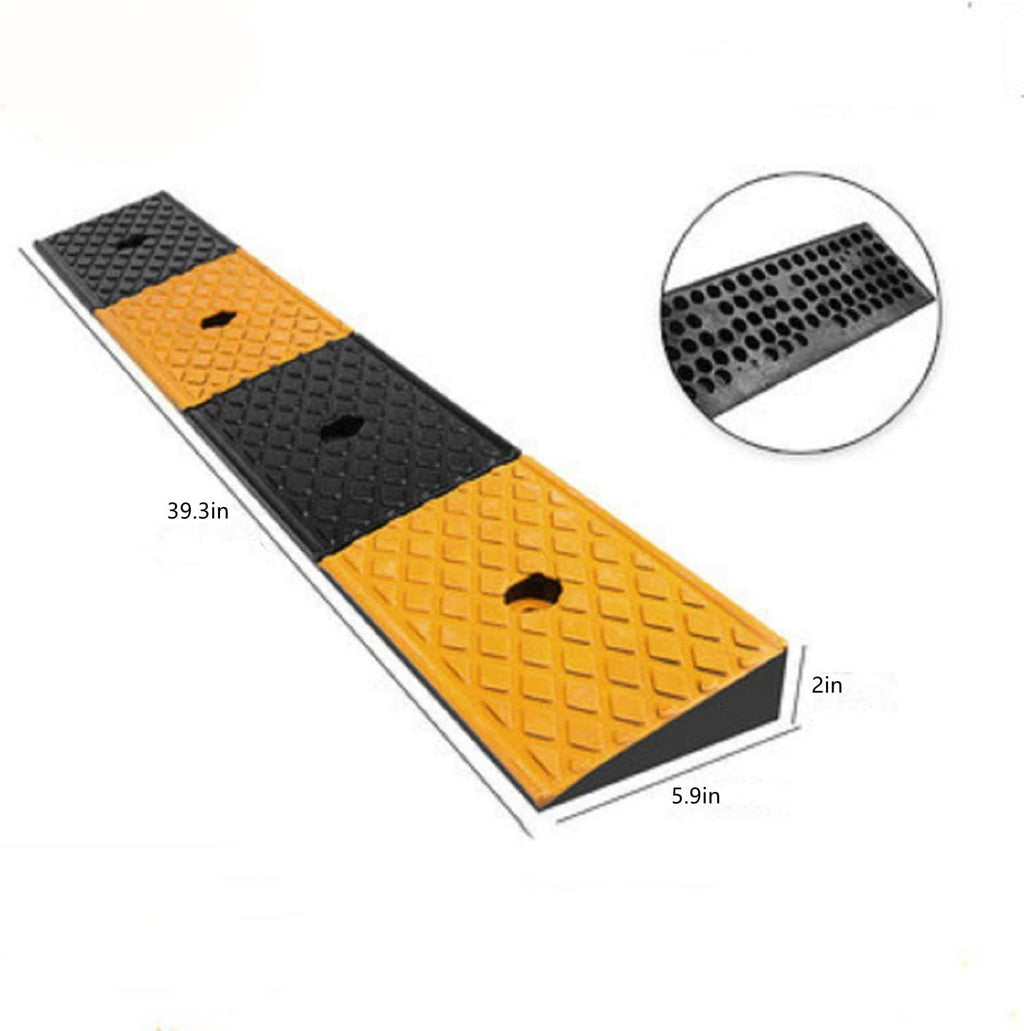 2 Rubber Heavy Duty Driveway Curb Ramp 10 Ton 39.3*5.9*2inch I736818