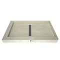 Double Curb Shower Pan with Center Trench Drain L304