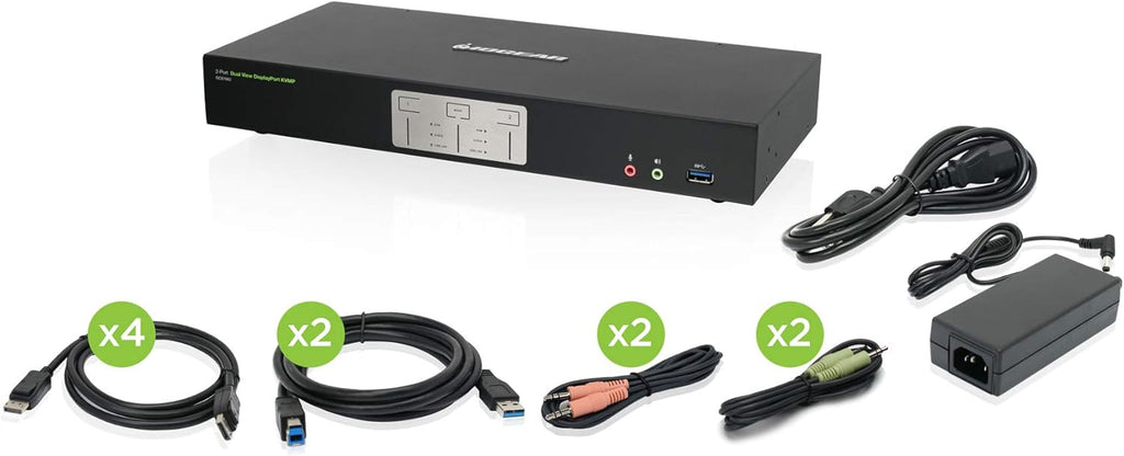 2-Port HDMI Cable KVM Switch with Cables and Audio, Black N6144