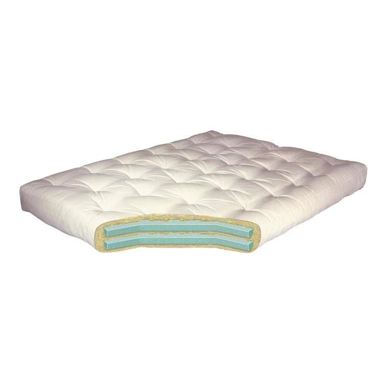 8x22 Double Foam Cotton Futon Mattress, Microfiber, Twin, Black H368745
