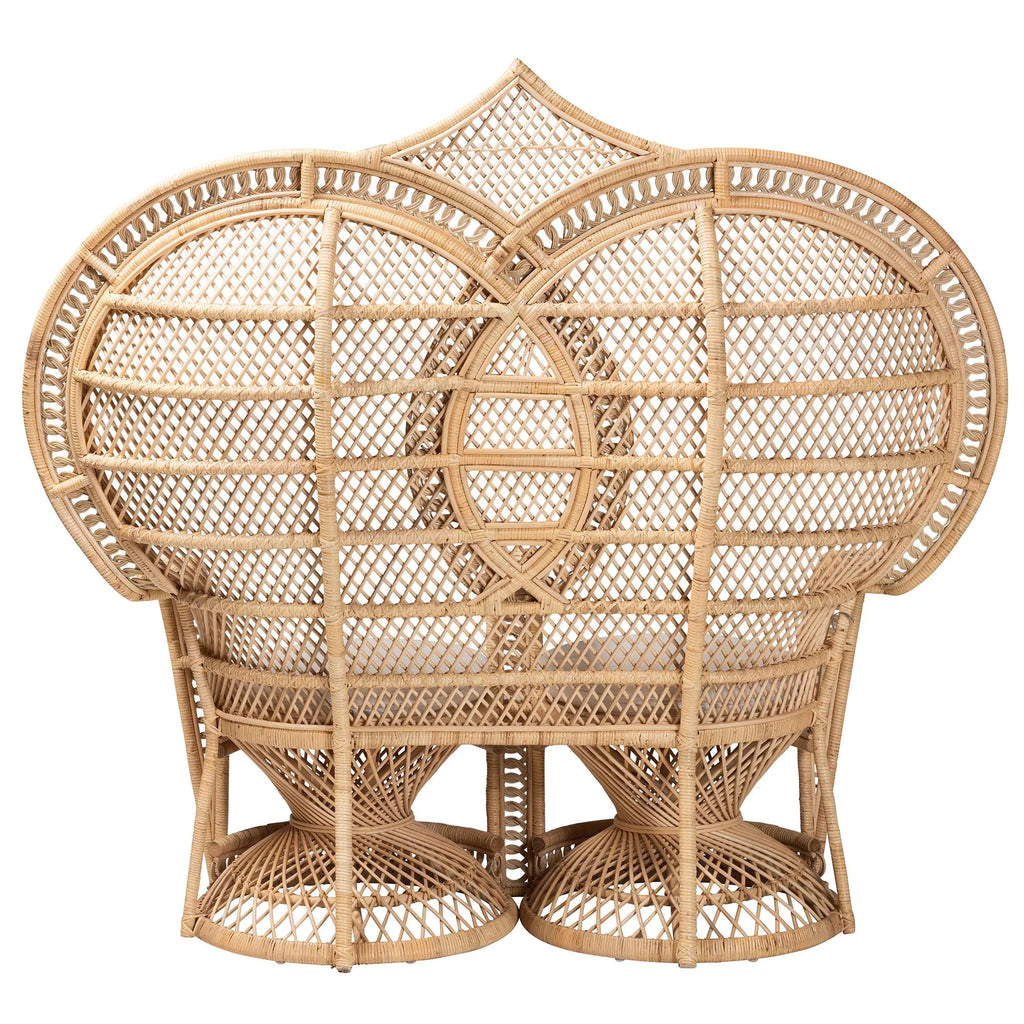 Natural Brown Rattan Two-Seater Chair V232