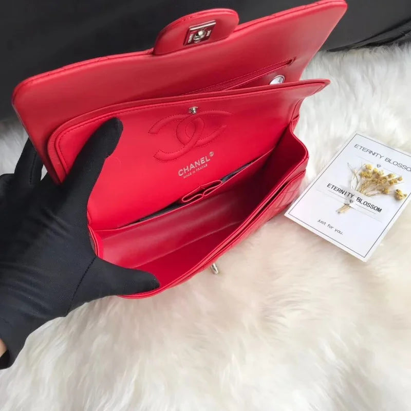Red Medium Size Lambskin Leather Flap Bag G569970
