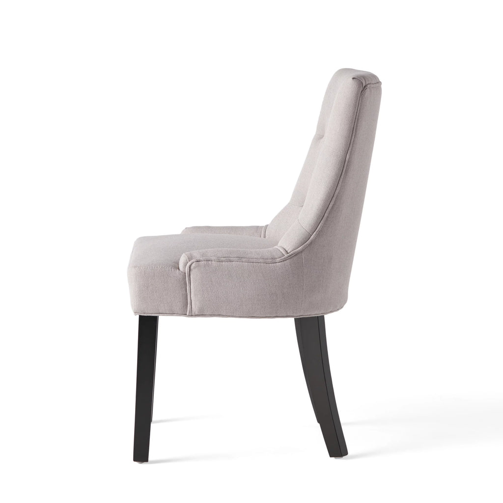 Light Grey Fabric Dining Chair Set of 2 F9993