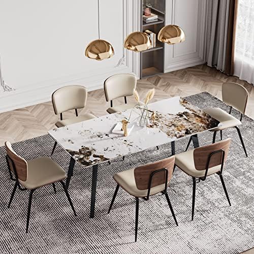 Beige Fabric Dining Chair Pack of 2 T703
