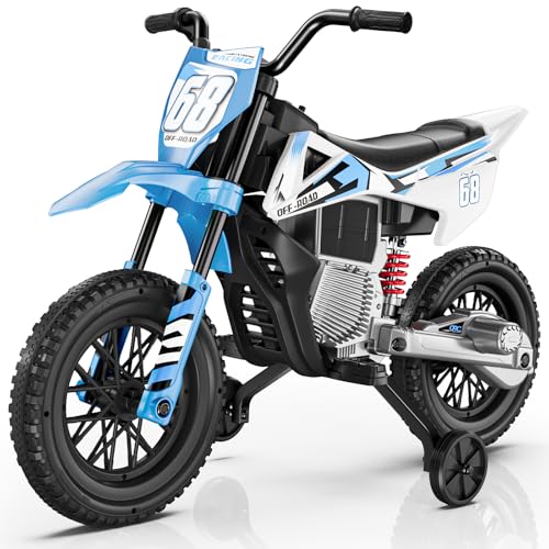 12V Kids Motorcycle with Training Wheels W74164