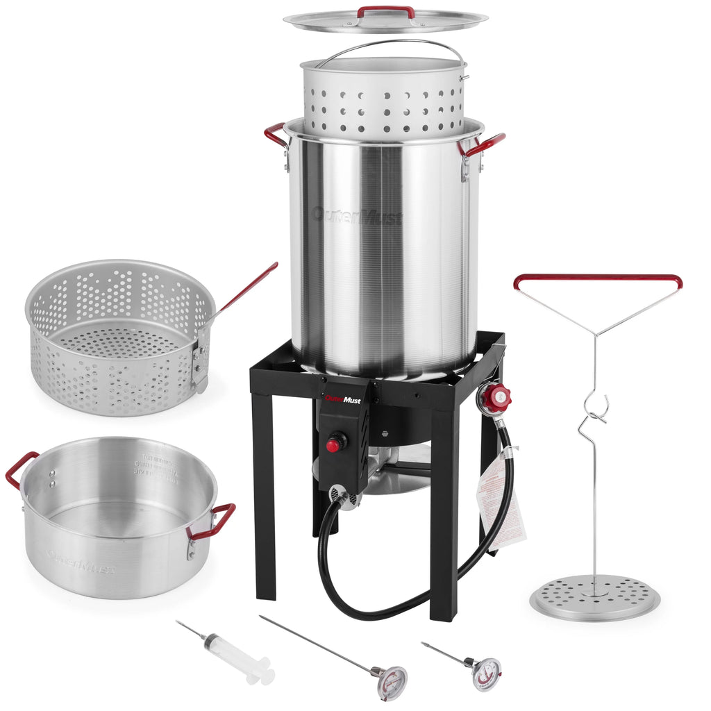 30 QT Turkey Fryer with Basket and Burner Set L809