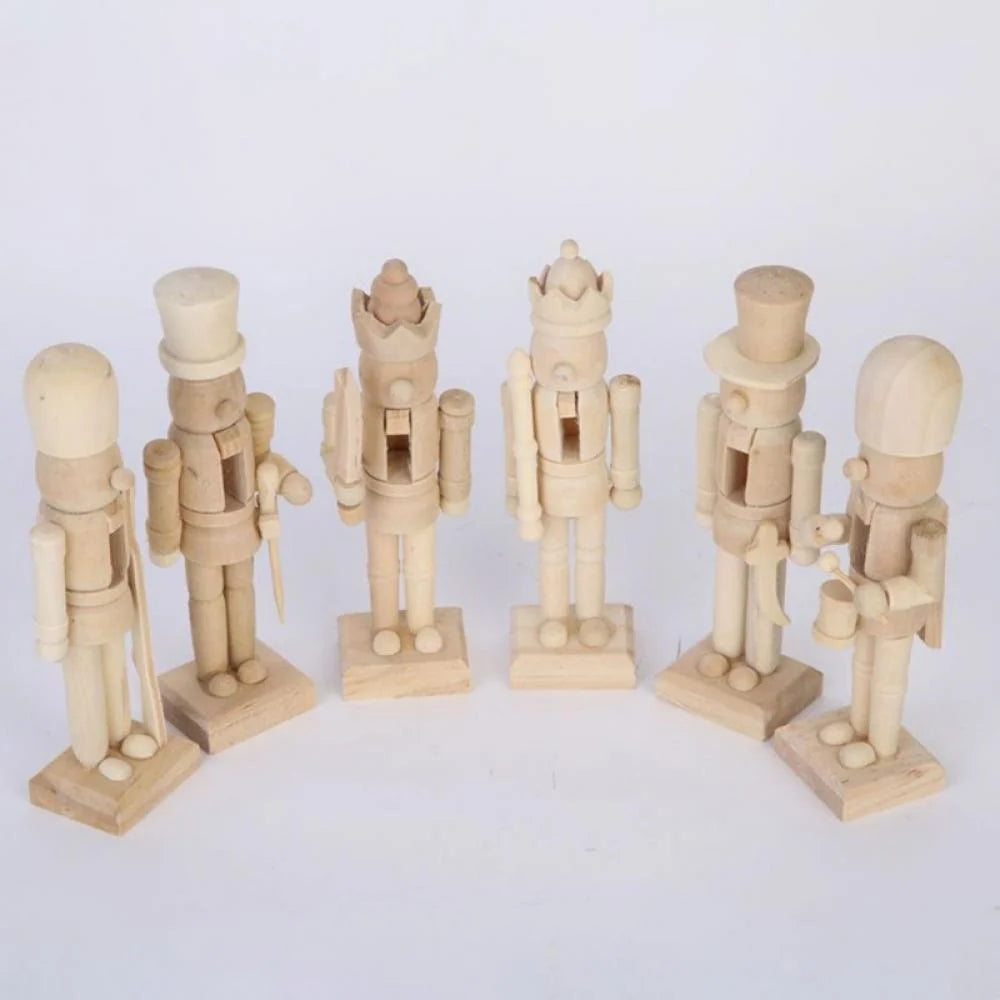 6 Set Unfinished Wooden Nutcracker Figures U826