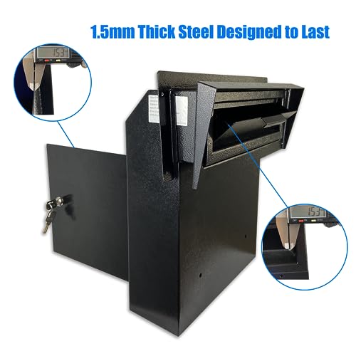 Black Galvanized Steel Locking Mailbox Door Drop Box F549806