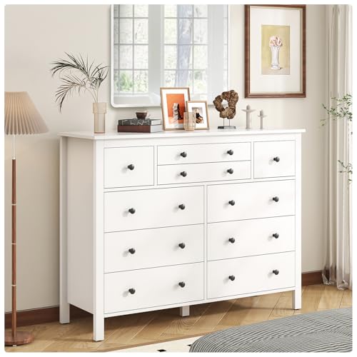 Black 10 Drawer Wood Dresser C8814