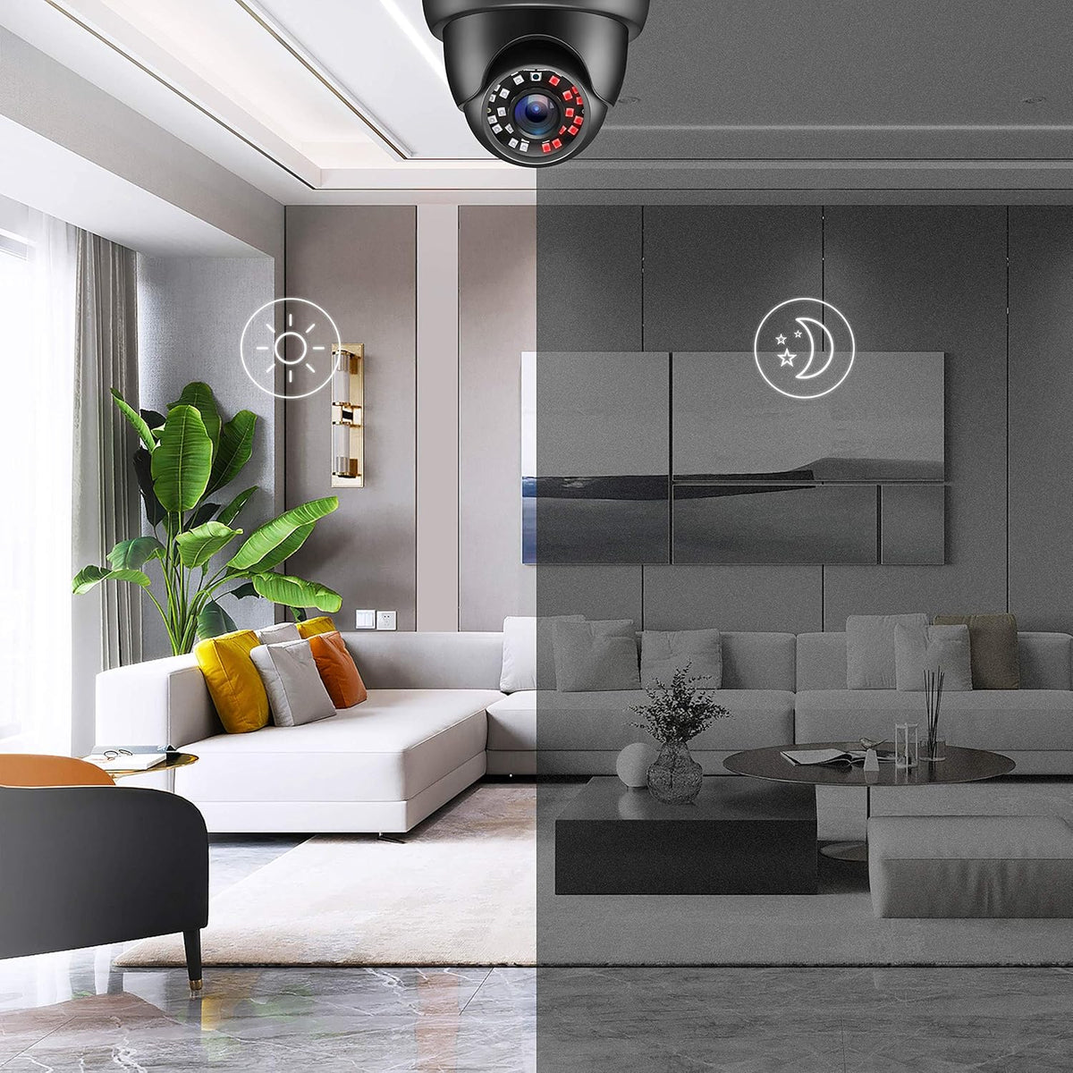 4 Pack 2MP 1080p HD-TVI Black Dome Security Camera with 80ft Night Vision T482