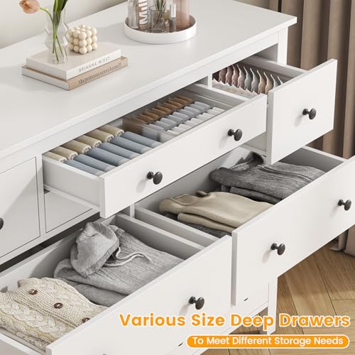 Black 10 Drawer Wood Dresser C8814