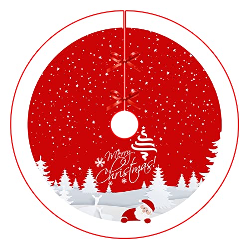 Red 48 inches Plush Christmas Tree Skirt G809287