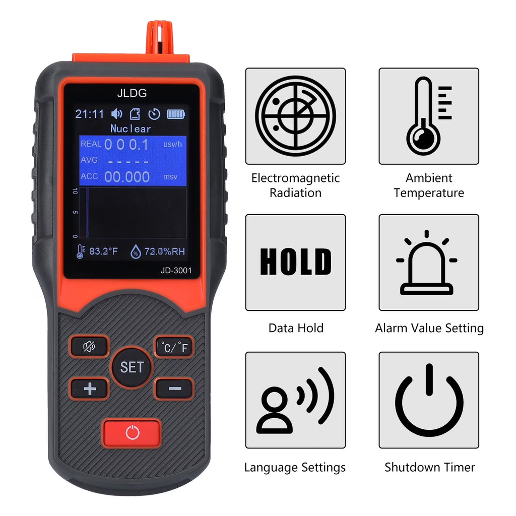 Multifunctional Geiger Counter and Electromagnetic Radiation Detector with Temperature and Humidity Measurement H145158