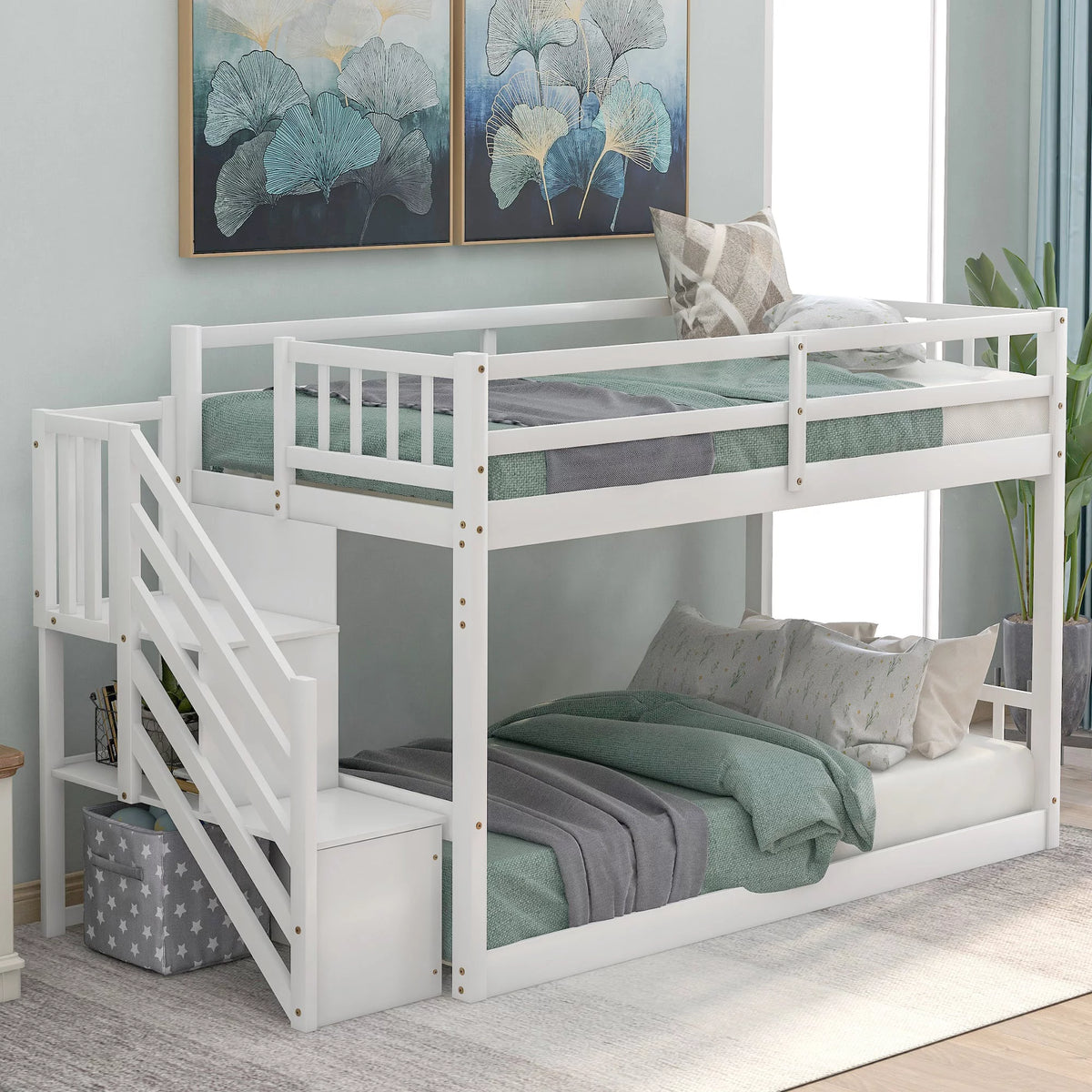 White Twin Loft Bed N36408