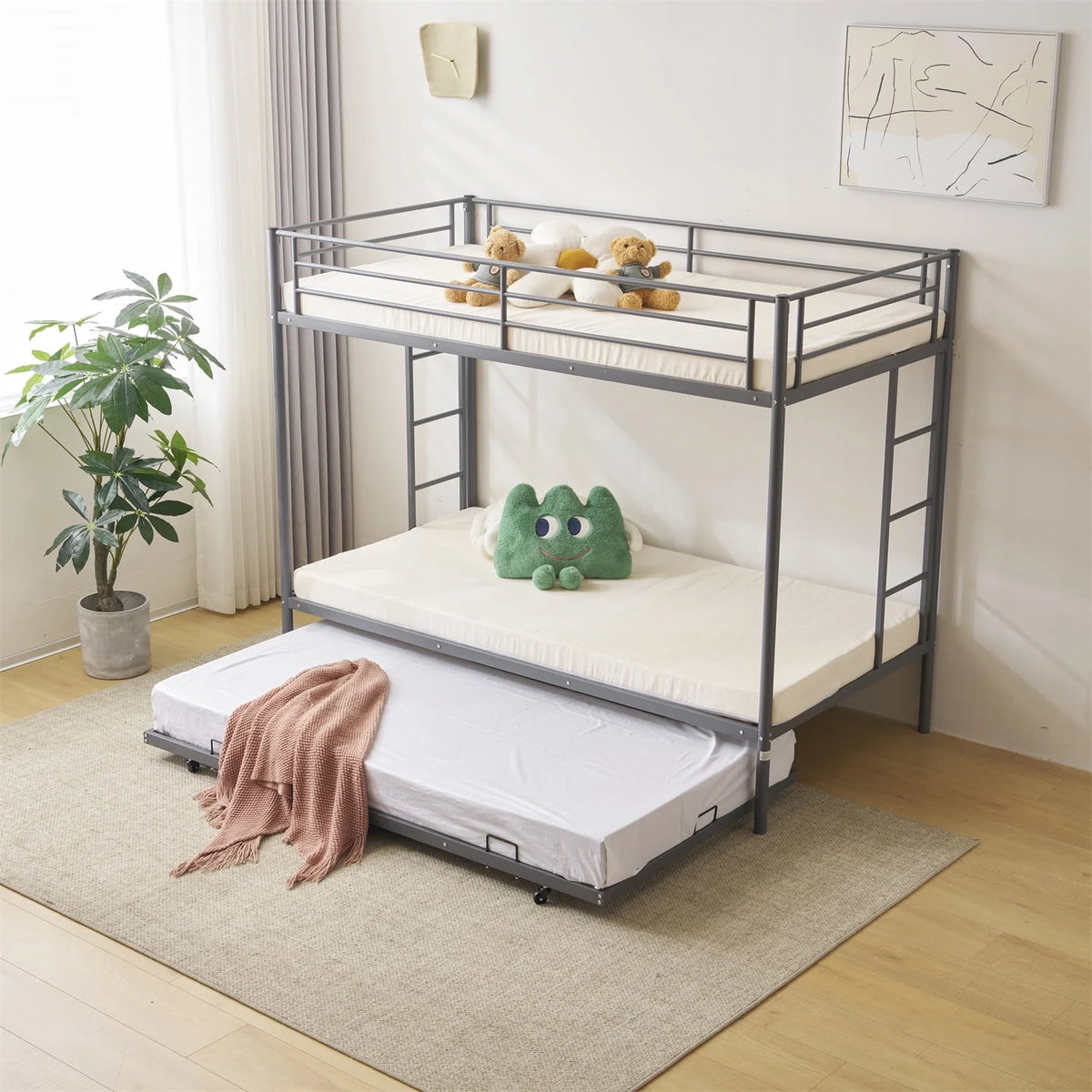 Twin over Twin Steel Bunk Beds T9710