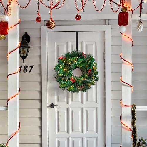 20” Artificial Christmas Wreath Prelit with 50 LED Lights H672