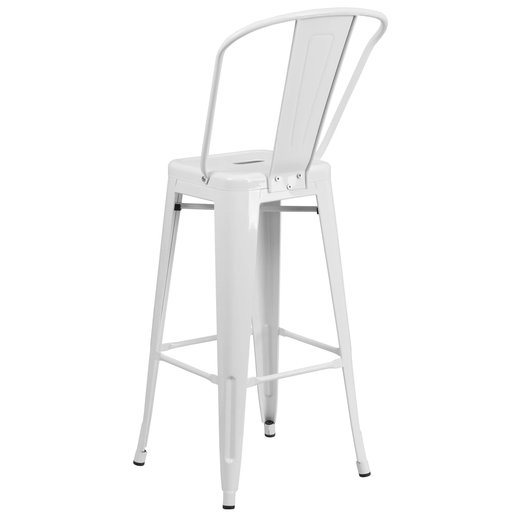White Metal Barstool 2 Stools S235656