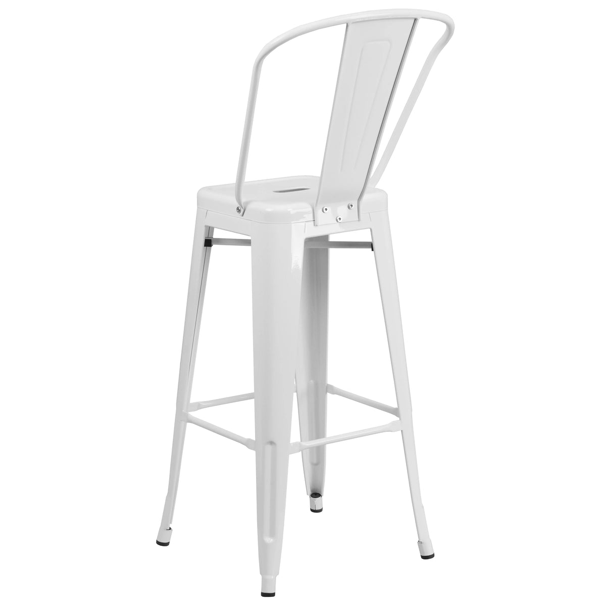White Metal Barstool 2 Stools S235656