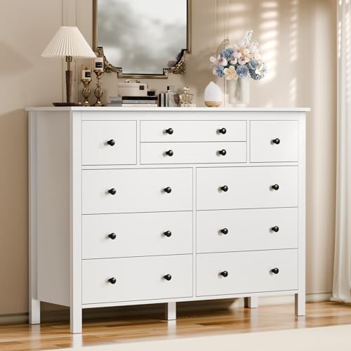 Black 10 Drawer Wood Dresser C8814