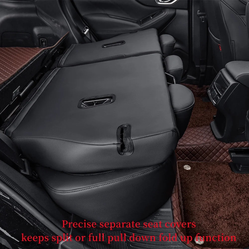 Black/Red Leatherette Full Set Car Seat Covers Q206803