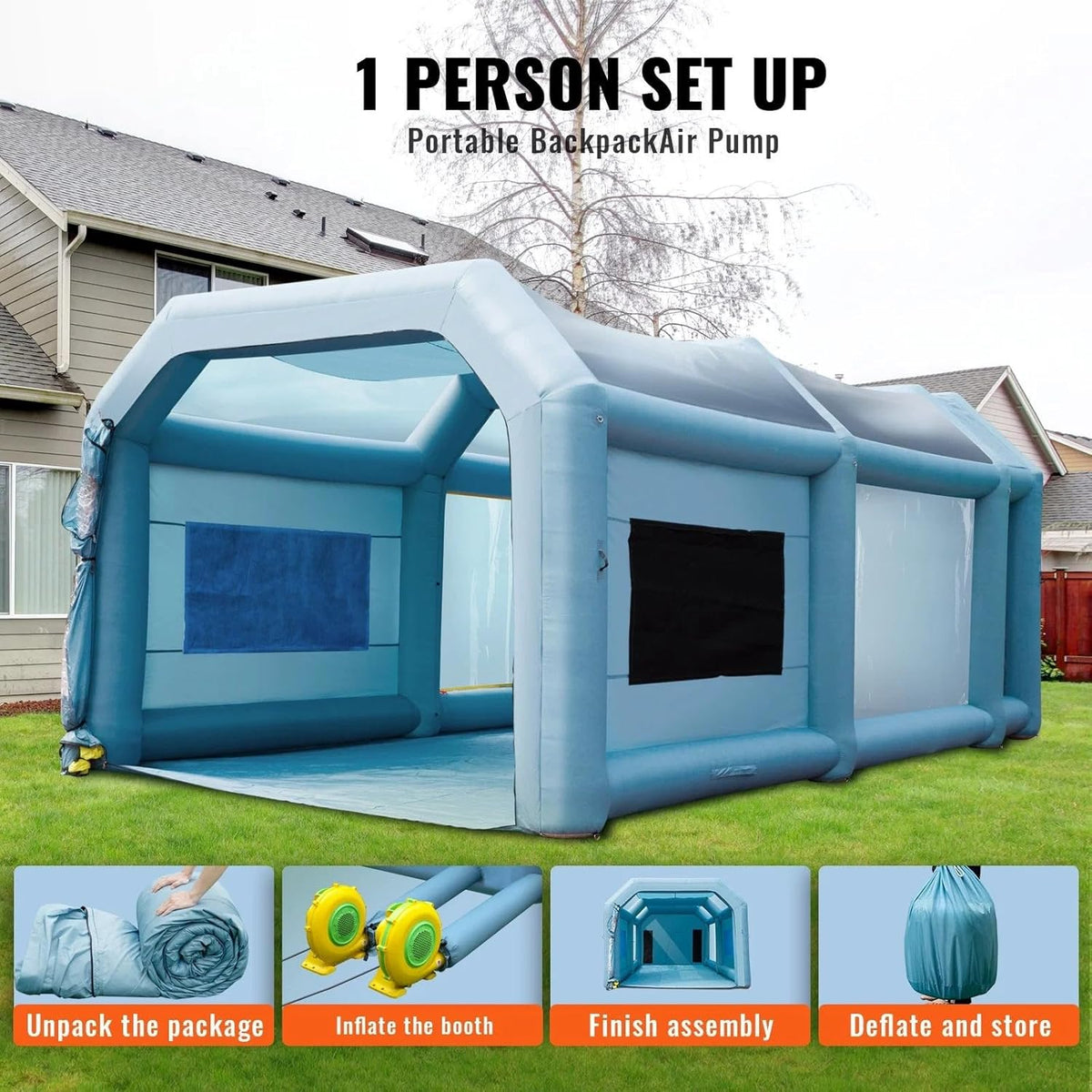 20x10x8ft Inflatable Spray Booth with Blowers Air Filter System I744