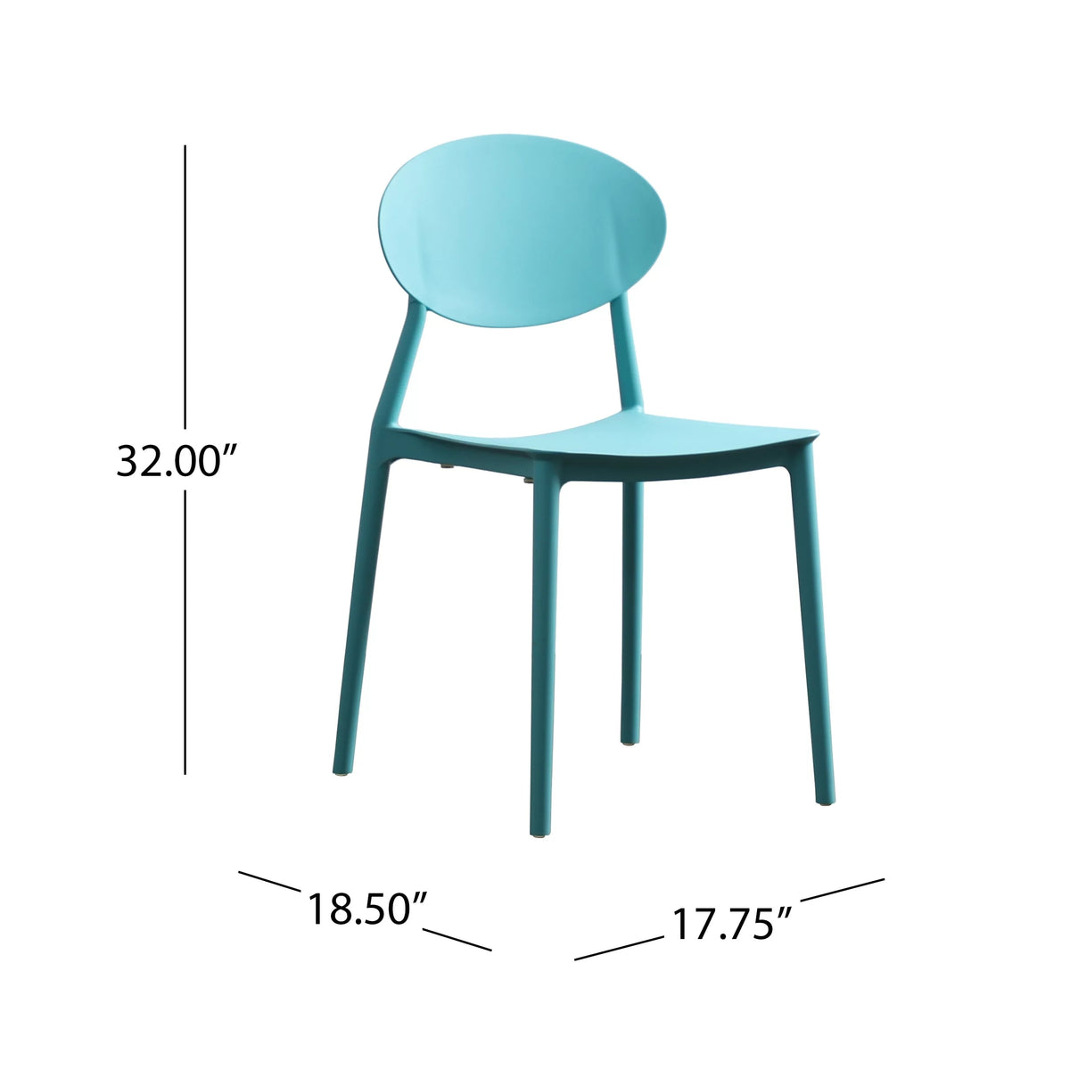 Teal Plastic Stacking Dining Chairs Set of 4 L58333
