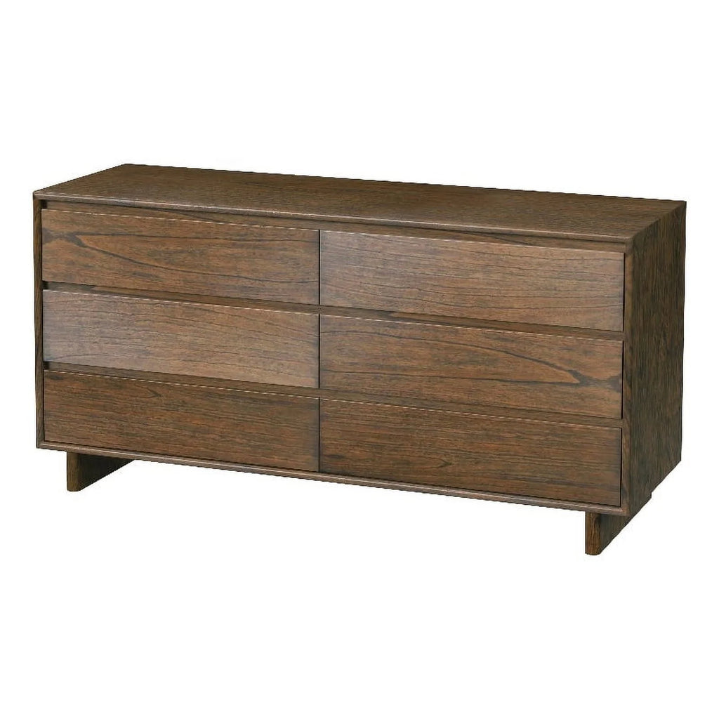 Brown 6 Drawer Wood Dresser D3861