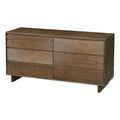 Brown 6 Drawer Wood Dresser D3861