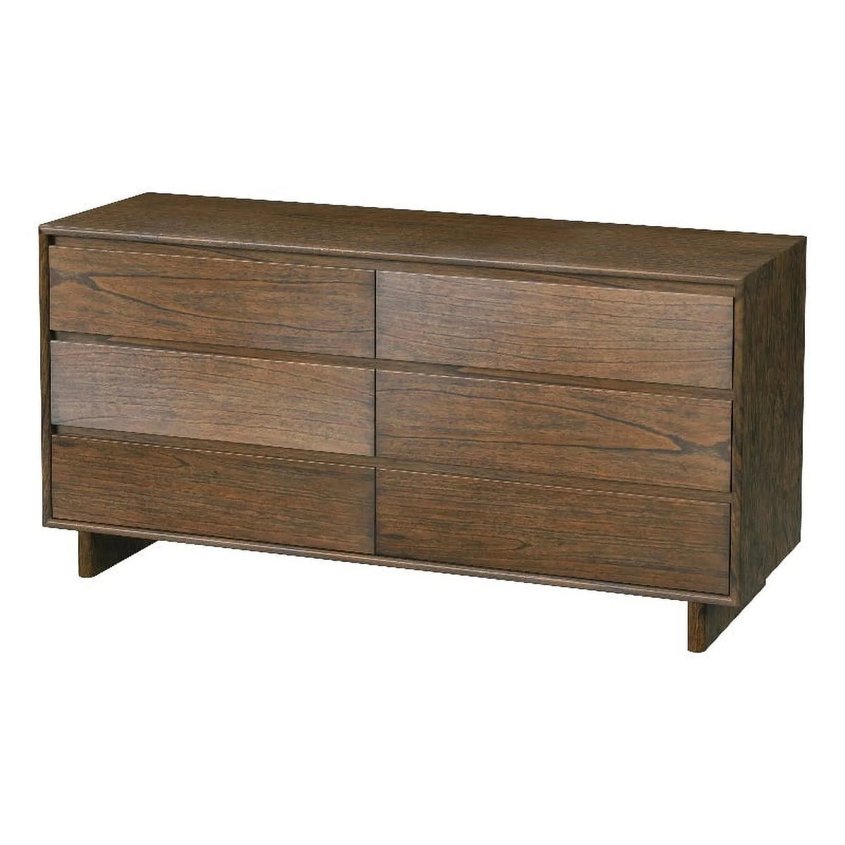 Brown 6 Drawer Wood Dresser D3861