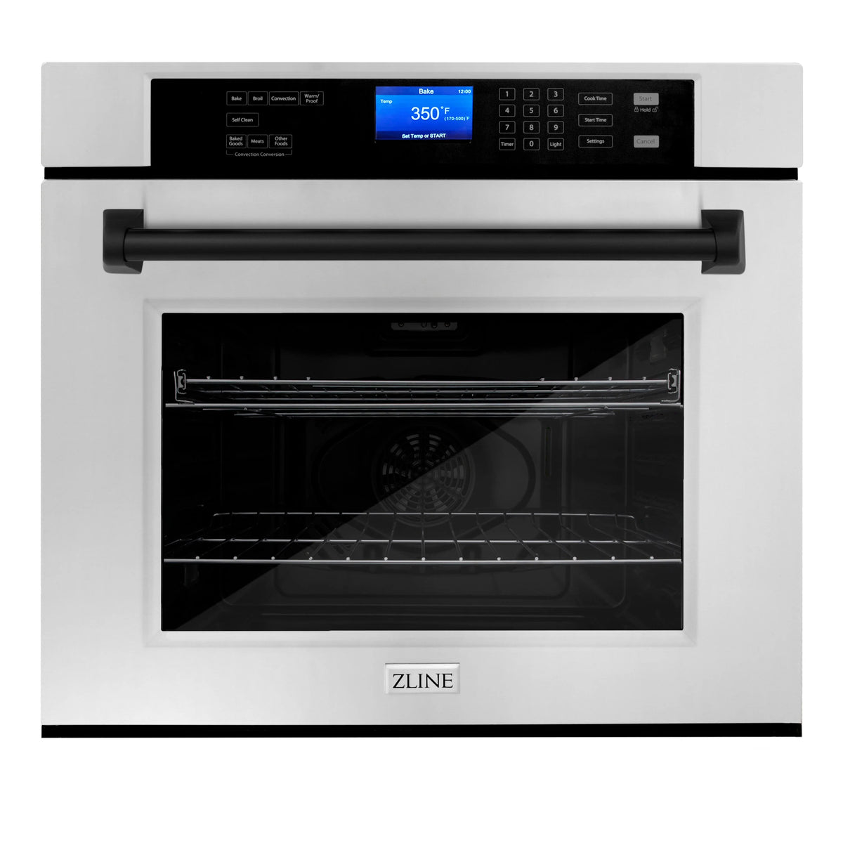 30 In. Single Wall Oven with Self Clean and True Convection in Stainless Steel and Matte Black V676224