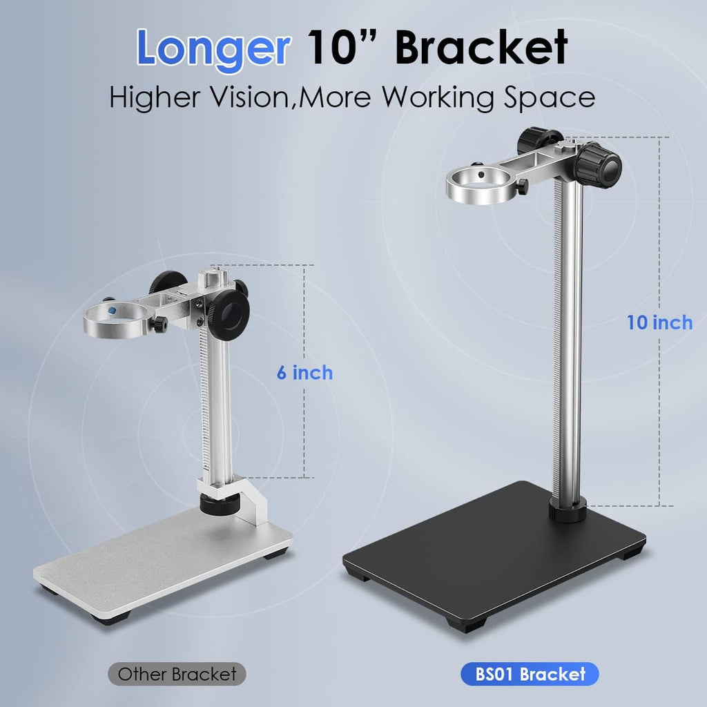 Microscope Base Stand Universal Holder Desktop Support Bracket for Max 1.4 Diameter USB LCD Digital Microscope Magnifier Camera, Aluminum Alloy I3642