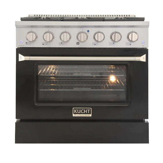 36 in. Natural Gas Range with Black Door P178