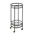 Black Rolling Barcart with Glass Shelf U103