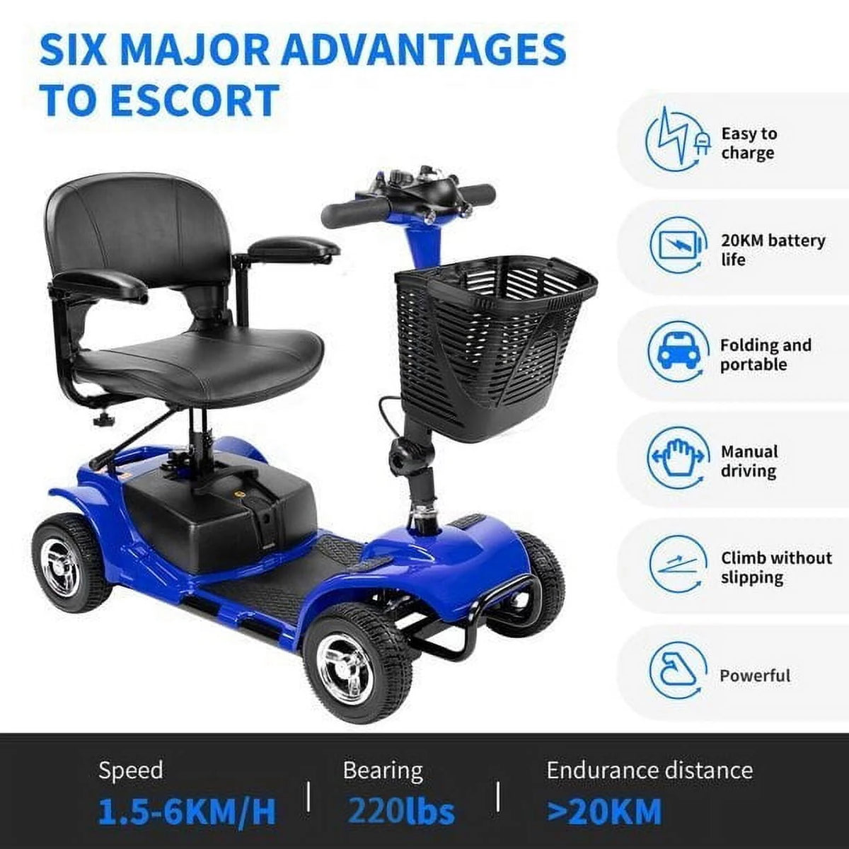 4 Wheel Folding Electric Mobility Scooter K252