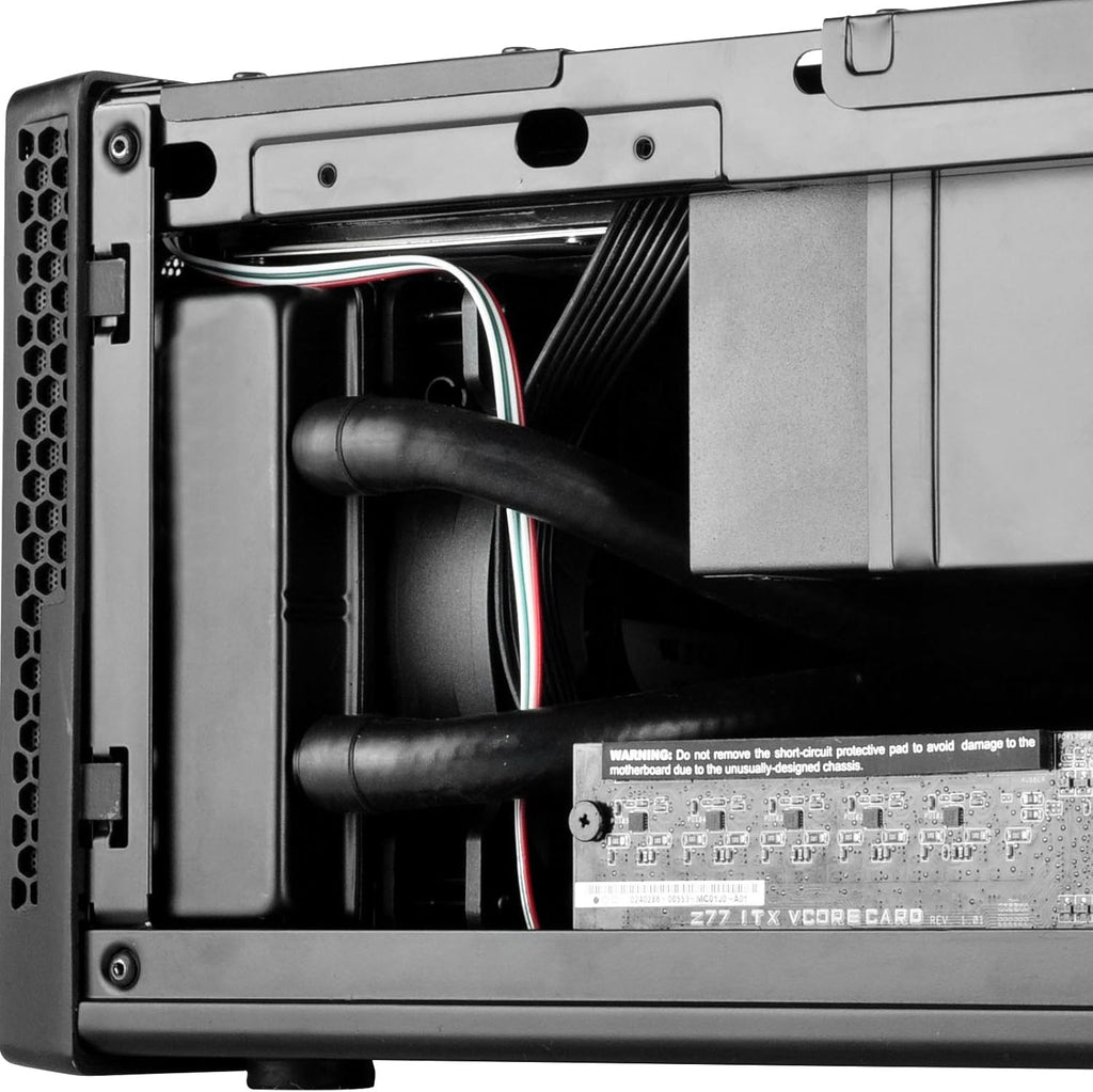Black Ultra Compact Mini-ITX Computer Case with Mesh Front Panel F671