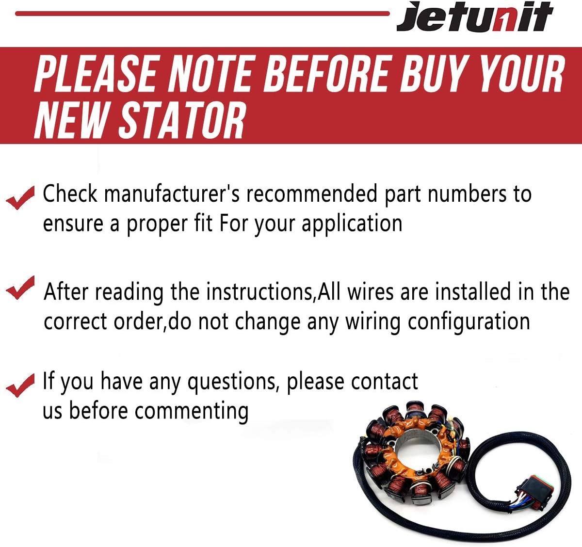 Stator for Kawasaki Jet-Ski Ultra 130/1100 STX DI 2000-2004 Z696597