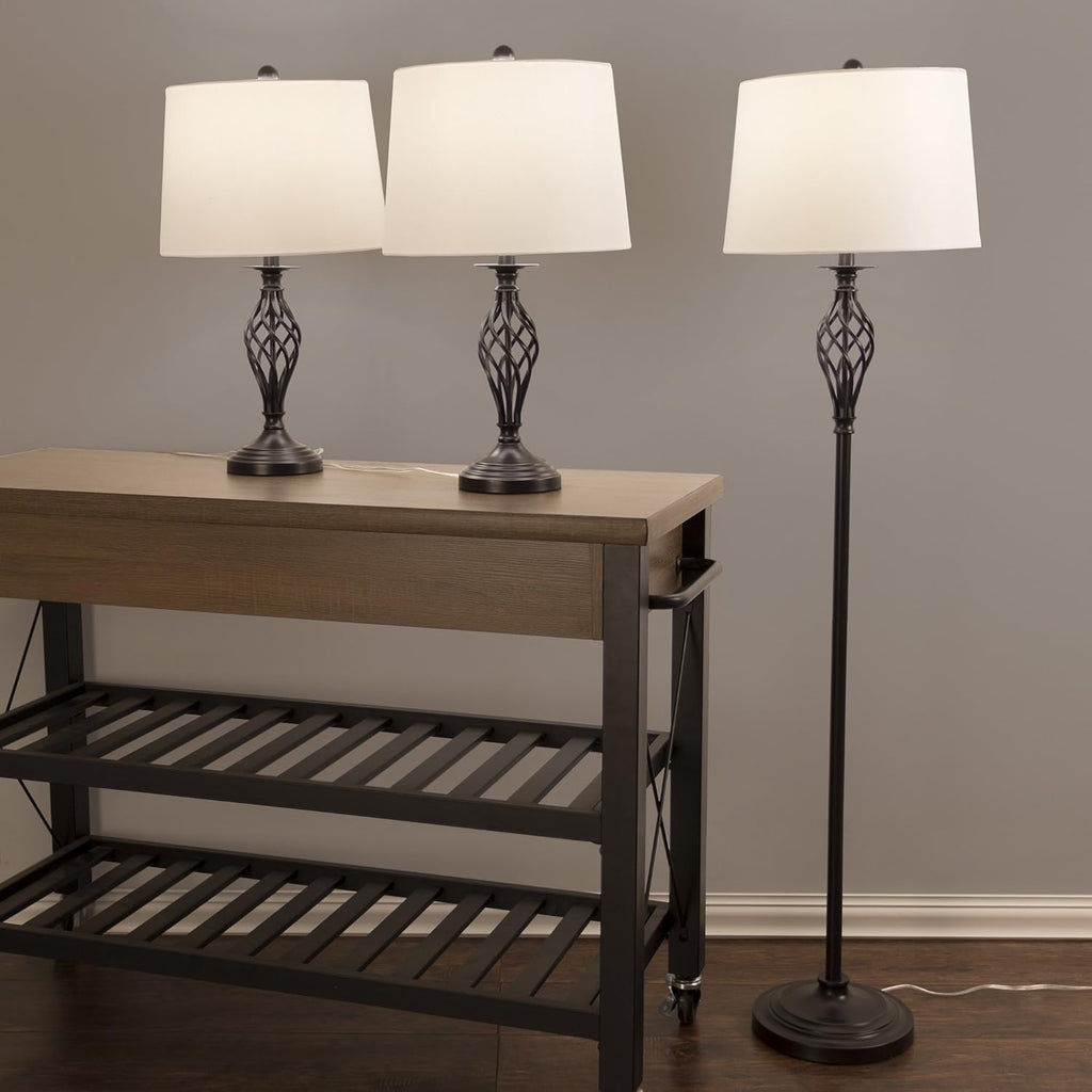 Table Lamps and Floor Lamp Set of 3 L56474