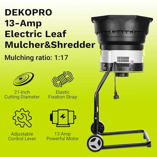 13-Amp Electric Leaf Mulcher Shredder with 20 Cutting Lines T839