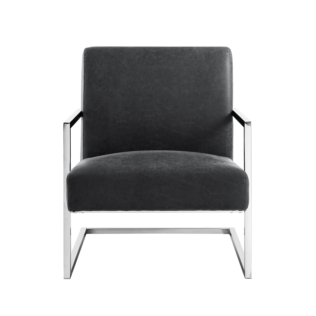 Charcoal PU Leather Accent Chair N671382